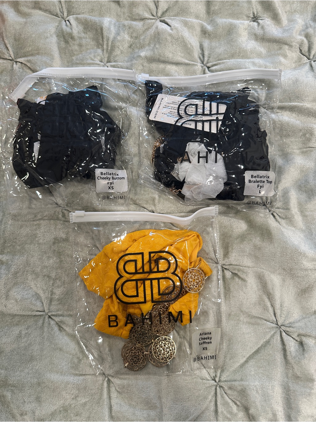 Nwt Set! Bahimi Swim Bellatrix Black Bikini And Yellow Cheeky Bikini Bottoms — image 5 of 8